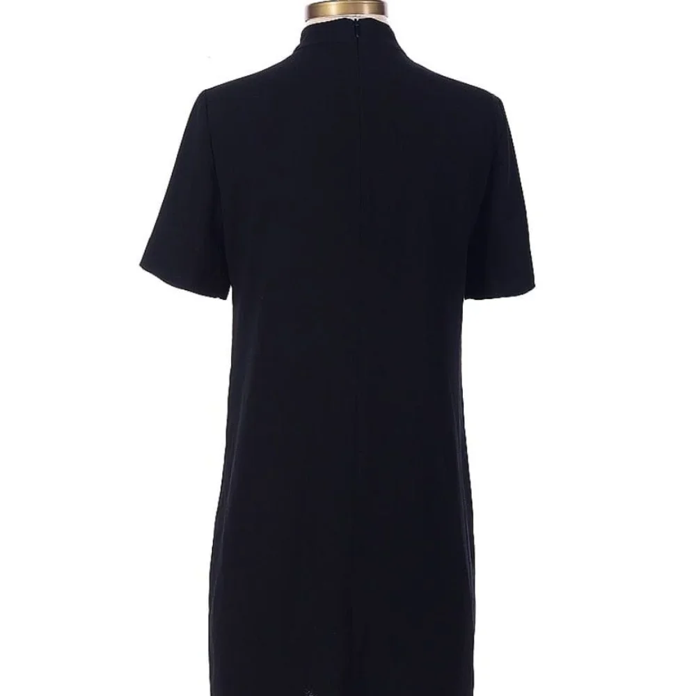 ZARA LBD little black dress size extra small XS cutouts mock neck short sleeve - Picture 2 of 2